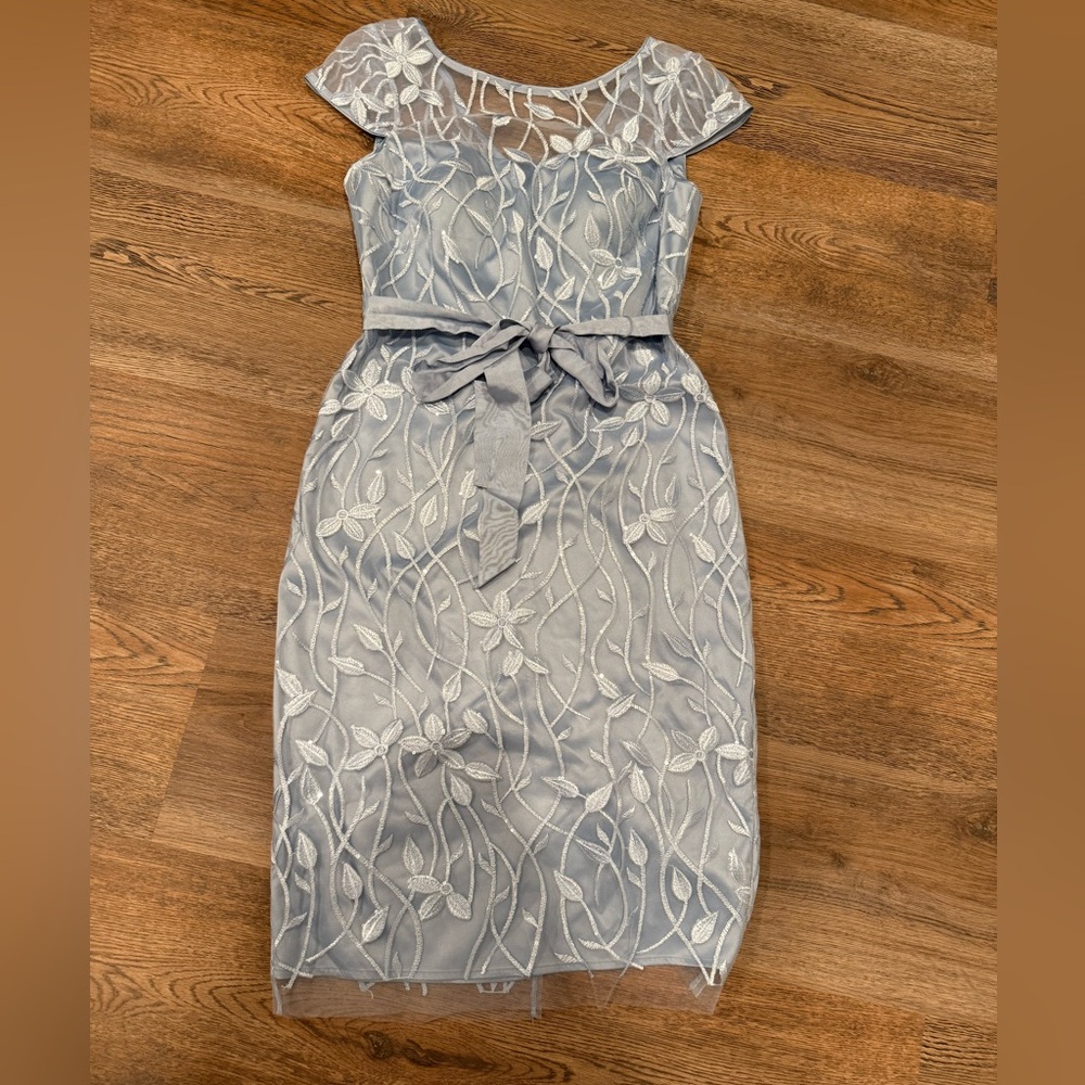 Eliza J Gray Floral Midi Dress